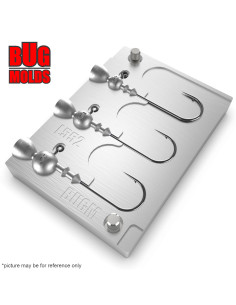 Aluminum CNC Mold Jig Head Round Shape Lead Bait Keeper 3-8g 3-cav: 3-5-8g ID L552