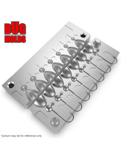 Aluminum CNC Mold Jig Head Round Shape 0,3-0,9g 7-cav: 0,3-0,4-0,5-0,6-0,7-0,8-0,9 ID L561 2