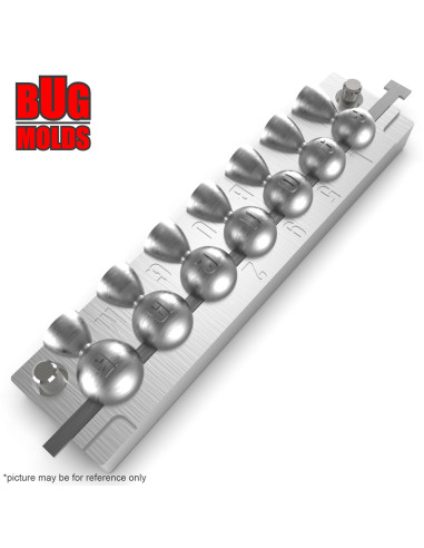 Aluminum CNC Mold Eccentric Joint Sinker Sport Ball 8-15g 7-cav: 8-9-10-11-12-13-15g ID L592