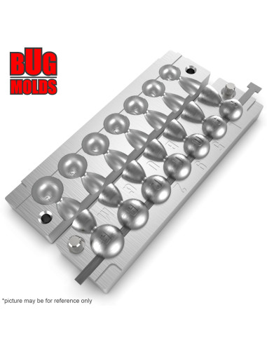 Aluminum CNC Mold Eccentric Joint Sinker Sport Ball 8-15g 7-cav: 8-9-10-11-12-13-15g ID L592