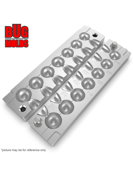 Aluminum CNC Mold Eccentric Joint Sinker Sport Ball 8-15g 7-cav: 8-9-10-11-12-13-15g ID L592