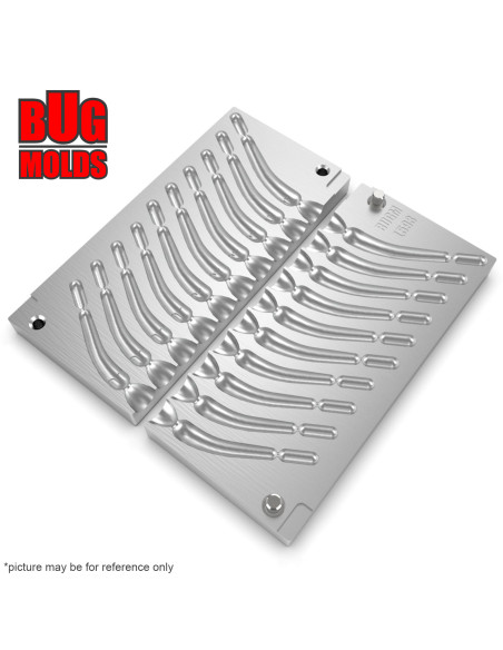 Aluminum CNC Mold Drop Shot Banana Shape 10-16g 10-cav: 10-10-10-10-12-12-12-12-14-16g ID L593