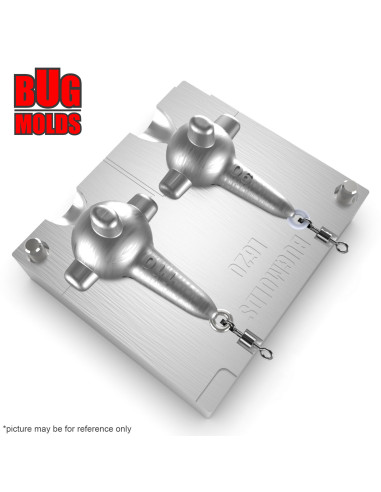 Aluminum CNC Mold Carp Sinker Bulava 90-110g 2-cav: 90-110g ID L620