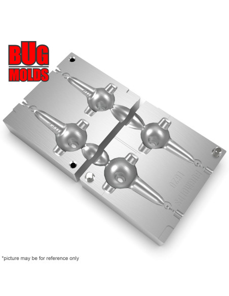 Aluminum CNC Mold Carp Sinker Bulava 90-110g 2-cav: 90-110g ID L620