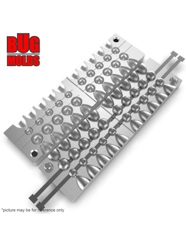 Aluminum CNC Mold Eccentric Joint Sinker Sport Ball 1,5-4,5g 20-cav: 1,5-1,5-1,5-1,5-1,5-2,5-2,5-2,5-2,5-2,5-3,5-3,5-3,5-3,5-3,5