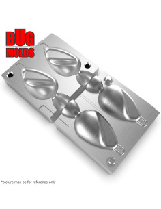 Aluminum CNC Mold Carp Sinker Spin Doctor 100g 2-cav: 100-100g ID L635 2