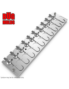 Aluminum CNC Mold Jig Head Round Shape 12g 10-cav: 12-12-12-12-12-12-12-12-12-12g ID L897
