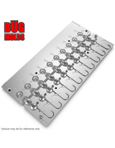 Aluminum CNC Mold Jig Head Round Shape 12g 10-cav: 12-12-12-12-12-12-12-12-12-12g ID L897 2