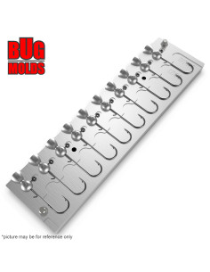 Aluminum CNC Mold Jig Head Round Shape 5g 10-cav: 5-5-5-5-5-5-5-5-5-5g ID L899