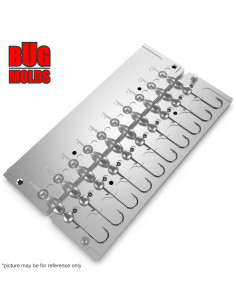 Aluminum CNC Mold Jig Head Round Shape 5g 10-cav: 5-5-5-5-5-5-5-5-5-5g ID L899 2