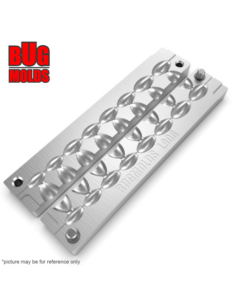 Aluminum CNC Mold InLine Sinker Olive Lead 2,5-7g 8-cav: 2,5-2,5-3,5-3,5-4,5-4,5-7-7g ID L906