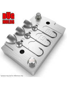 Aluminum CNC Mold Jig Head Round Shape 1g 3-cav: 1-1-1g ID L915