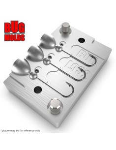 Aluminum CNC Mold Jig Head Round Shape 0,4g 3-cav: 0,4-0,4-0,4g ID L932