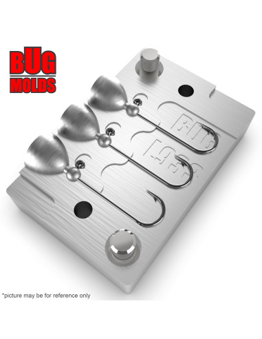 Aluminum CNC Mold Jig Head Round Shape 0,2g 3-cav: 0,2-0,2-0,2g ID L933