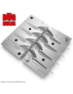 Aluminum CNC Mold InLine Sinker Ballerina 3-6g 4-cav: 3-4-5-6g ID L979 2