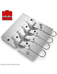 Aluminum CNC Mold Jig Head Jigpara Head 1,5-3g 4-cav: 1,5-2-2,5-3g ID L980 2