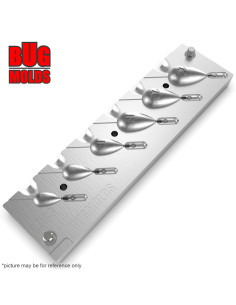 Aluminum CNC Mold Jig Rig Pear Punchball Shape 5-22g 6-cav: 5-10-14-18-20-22g ID L983