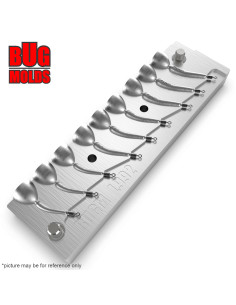 Aluminum CNC Mold Drop Shot Banana Shape 0,5-1,5g 9-cav: 0,5-0,5-0,5-1-1-1-1,5-1,5-1,5g ID L992