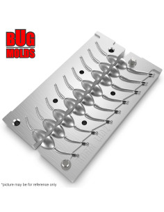 Aluminum CNC Mold Drop Shot Banana Shape 0,5-1,5g 9-cav: 0,5-0,5-0,5-1-1-1-1,5-1,5-1,5g ID L992 2