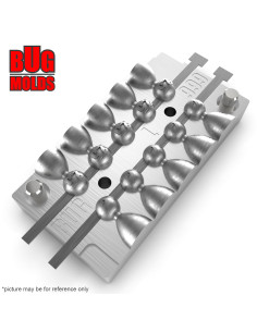 Aluminum CNC Mold Eccentric Joint Sinker Sport Ball 2-2,5g 10-cav: 2-2-2-2-2-2,5-2,5-2,5-2,5-2,5g ID L999