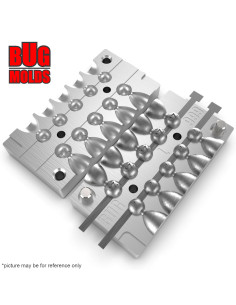 Aluminum CNC Mold Eccentric Joint Sinker Sport Ball 2-2,5g 10-cav: 2-2-2-2-2-2,5-2,5-2,5-2,5-2,5g ID L999 2