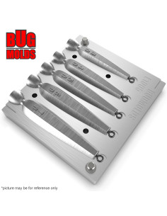 Aluminum CNC Mold Jig Rig Long Jem 30-70g 5-cav: 30-40-50-60-70g ID L1005