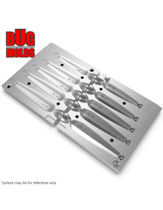 Aluminum CNC Mold Jig Rig Long Jem 30-70g 5-cav: 30-40-50-60-70g ID L1005 2