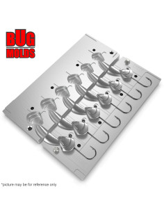 Aluminum CNC Mold Jig Head Nitro Shad 21-35g 6-cav: 21-21-28-28-35-35g ID L1011 2