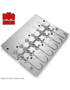 Aluminum CNC Mold Jig Head Round Shape 3-5g 6-cav: 3-3-3-5-5-5g ID L1019 2