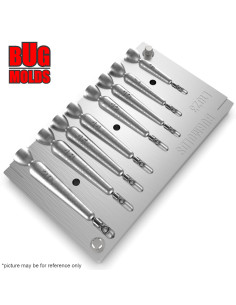 Aluminum CNC Mold Drop Shot Special Shape 5-20g 8-cav: 5-7-10-12-14-15-18-20 ID L1023