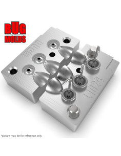 Aluminum CNC Mold Carolina Bullet Texas Carolina Bullet Long Shape 3,5-7,1g 3-cav: 3,5-5,3-7,1g ID L1024 2