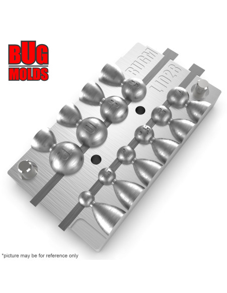 Aluminum CNC Mold Eccentric Joint Sinker Sport Ball 1-12g 10-cav: 1-2-2,5-3-4-6-8-10-12g ID L1028