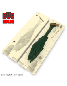Fishing soft bait mold PolishPerch 4,6 inch model ID V1101 from Bugmolds 2