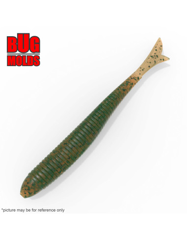 Fishing soft bait mold FishTail 2 inch model ID W118 from Bugmolds