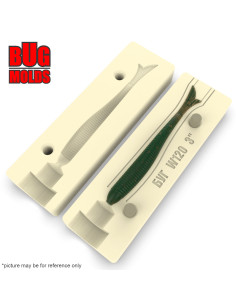 Fishing soft bait mold FishTail 4 inch model ID W203 from Bugmolds 2