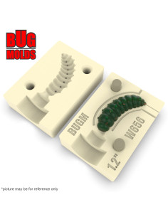 Fishing soft bait mold Mokhnatka 1,3 inch model ID W698 from Bugmolds 2
