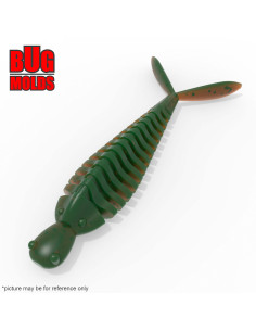 Fishing soft bait mold HanHanTrailer 2,4 inch model ID W289 from Bugmolds