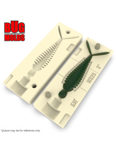 Fishing soft bait mold HanHanTrailer 3 inch model ID W320 from Bugmolds 2