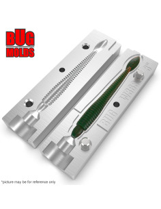 Fishing soft bait mold RibsterWorm 3 inch model ID W363 from Bugmolds 2