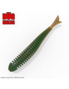 Fishing soft bait mold FishTailRinger 3 inch model ID W378 from Bugmolds