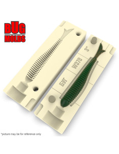Fishing soft bait mold FishTailRinger 3 inch model ID W378 from Bugmolds 2