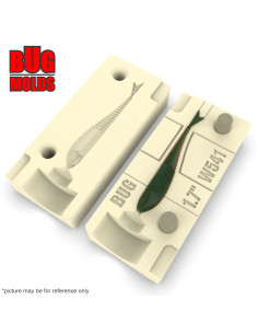 Fishing soft bait mold Glider 1,7 inch model ID W541 from Bugmolds 2