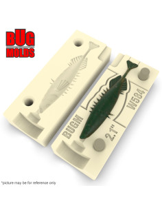 Fishing soft bait mold Stickleback 2,1 inch model ID W584 from Bugmolds 2
