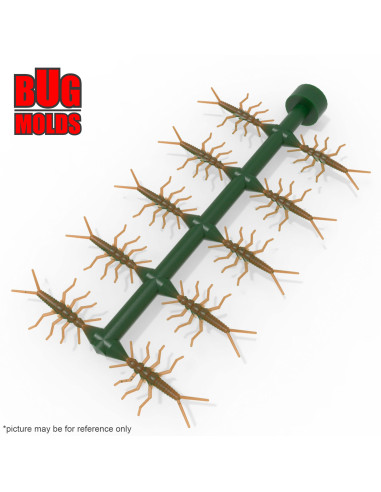 Fishing Soft Bait Multi-cavity Aluminum mold  CustomMayFly 0,75 inch 10-cav vol. 0,35 fl oz (10,32 cm^3)  ID B06_10a1 from Bugmo