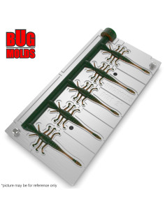 Fishing Soft Bait Multi-cavity Aluminum mold  MayflyTipsy 2 inch 5-cav vol. 0,45 fl oz (13,28 cm^3)  ID B181_5a1 from Bugmolds