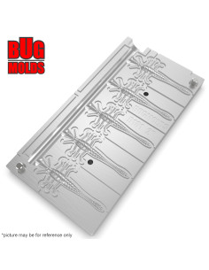 Fishing Soft Bait Multi-cavity Aluminum mold  MayflyTipsy 2 inch 5-cav vol. 0,45 fl oz (13,28 cm^3)  ID B181_5a1 from Bugmolds 2