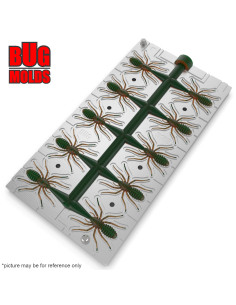 Fishing Soft Bait Multi-cavity Aluminum mold  SpiderBaits 1 inch 10-cav vol. 0,85 fl oz (25,12 cm^3)  ID B185_10a1 from Bugmolds