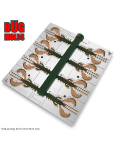 Fishing Soft Bait Multi-cavity Aluminum mold  Nimble 2,4 inch 8-cav vol. 1,23 fl oz (36,35 cm^3)  ID C159_8a1 from Bugmolds