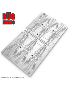 Fishing Soft Bait Multi-cavity Aluminum mold  DoliveBeaver 3,5 inch 6-cav vol. 2,48 fl oz (73,36 cm^3)  ID C423_6a1 from Bugmold 2