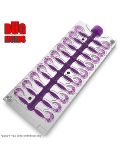 Fishing Soft Bait Multi-cavity Aluminum mold  Twister 1 inch 20-cav vol. 0,41 fl oz (12,17 cm^3)  ID T437_20a1 from Bugmolds